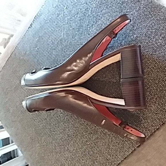 Max Studio Yule Slingback Brown Leather Shoes - Picture 5 of 10